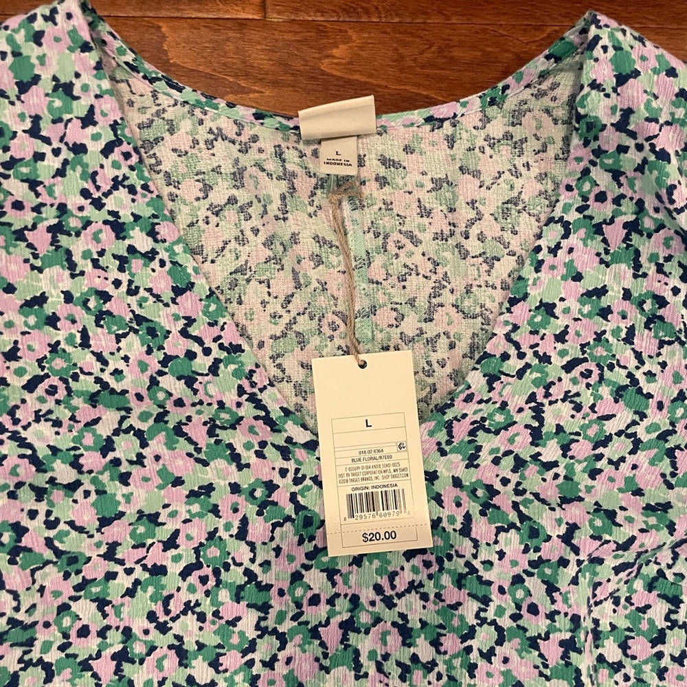 A New Day 3/4 ballon sleeve floral blouse